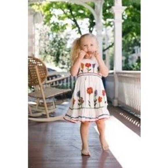 Cutey Couture Girls 5-6yrs Charming Whimsical Floral Patchwork/Embroidered Dress - Picture 1 of 9